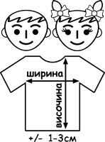 Таблица с размери на детски тениски унисекс