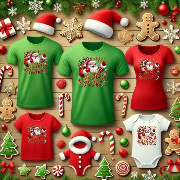 Забавни Коледни Тениски с Дядо Коледа Ho Ho Ho - Image 4