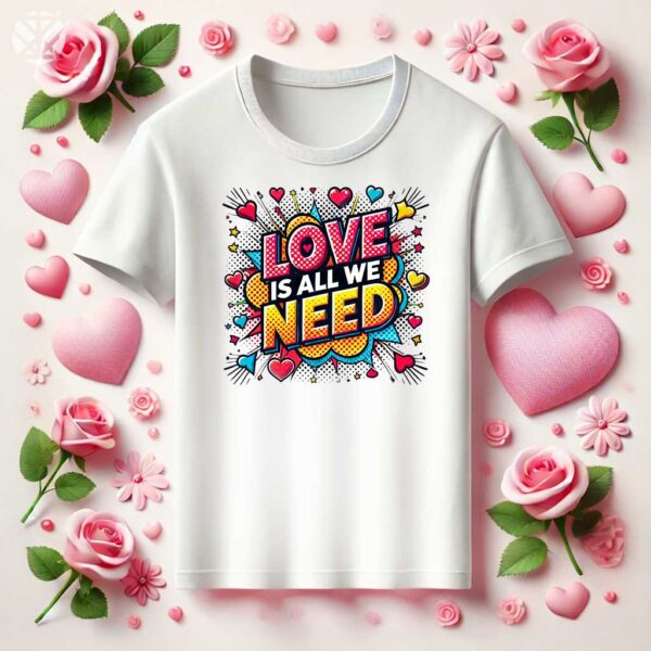 Тениски за двойки Love Is All We Need - Image 5