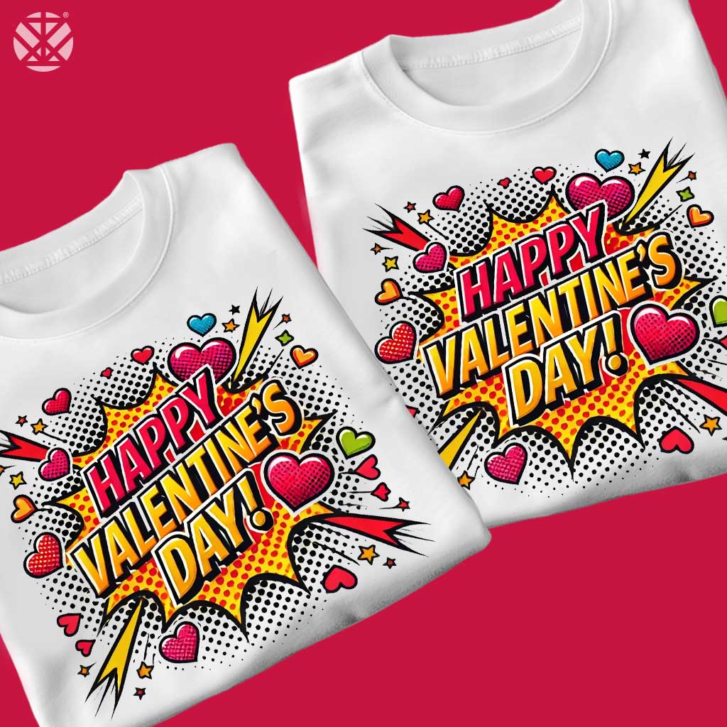 Тениски за двойки Happy Valentine's Day!