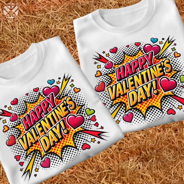 Тениски за двойки Happy Valentine's Day! - Image 4