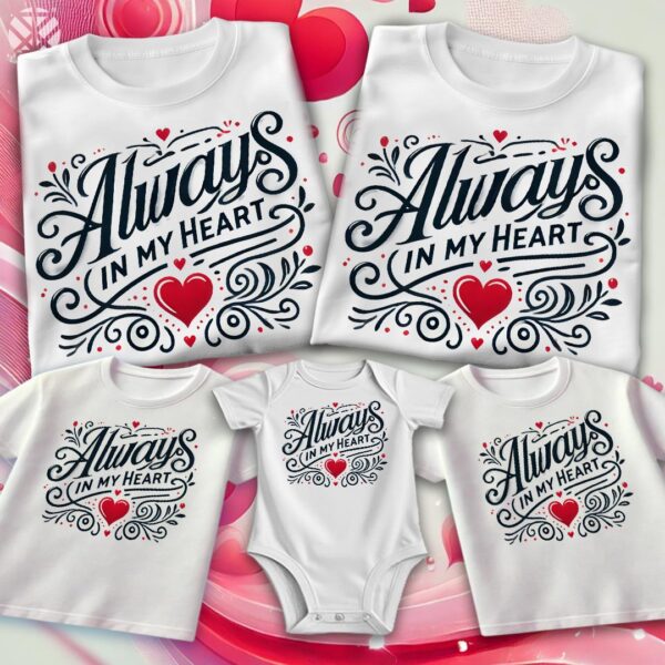 Комплект тениски за семейства Always in My Heart - Image 11