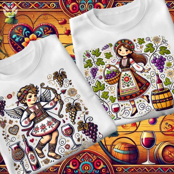 Тениски за двойки Трифон Зарезан Купидон и Девойка - Image 8
