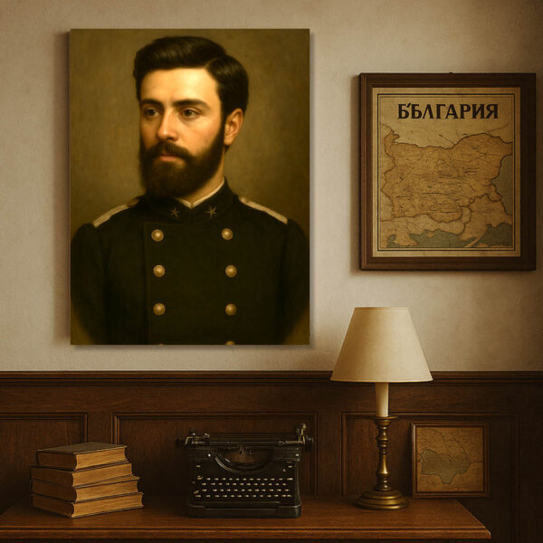 Ангел Кънчев – Смелост в Сянката на Времето | Исторически Портрет на Канава 30x40 - Image 9