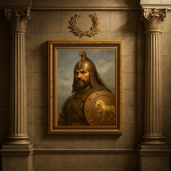 Кан Аспарух – Щитът на България | Исторически Портрет на Канава 30x40 см - Image 6