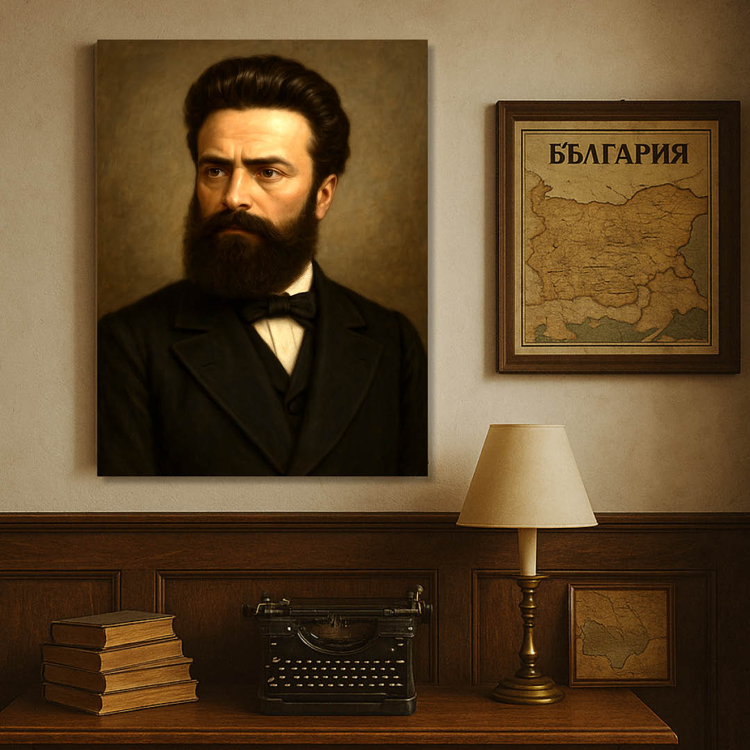 Христо Ботев – Безсмъртен Поглед към Свободата | Исторически Портрет на Канава 30x40 см