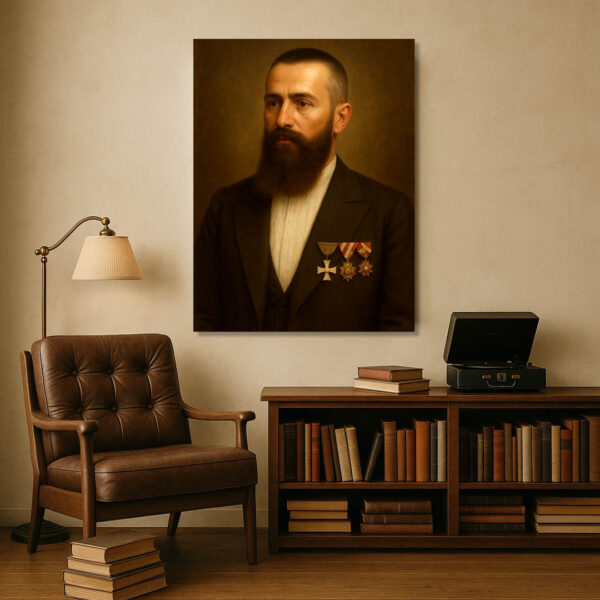 Никола Обретенов – Чест и памет | Исторически Портрет на Канава 30x40 - Image 4