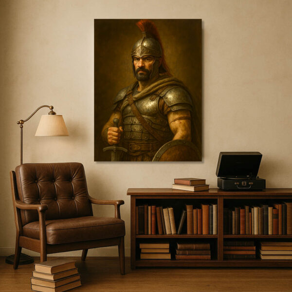 Спартак – Непокоримият воин на свободата | Исторически Портрет на Канава 30x40 см - Image 3