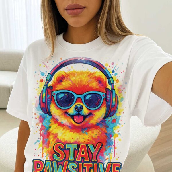 Stay Pawsitive – Unisex OVERSIZED тениска с дизайнерски кучешки вайб - Image 9