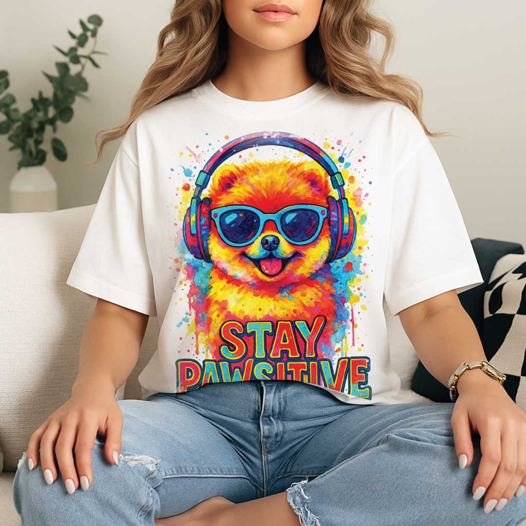 Stay Pawsitive – Unisex OVERSIZED тениска с дизайнерски кучешки вайб