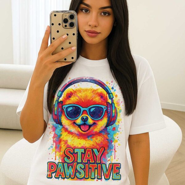 Stay Pawsitive – Unisex OVERSIZED тениска с дизайнерски кучешки вайб - Image 5