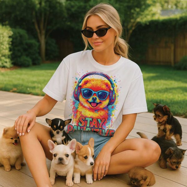 Stay Pawsitive – Unisex OVERSIZED тениска с дизайнерски кучешки вайб - Image 7