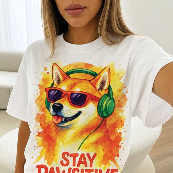 Stay Pawsitive – Unisex OVERSIZED тениска със Shiba Inu и уличен шик - Image 13