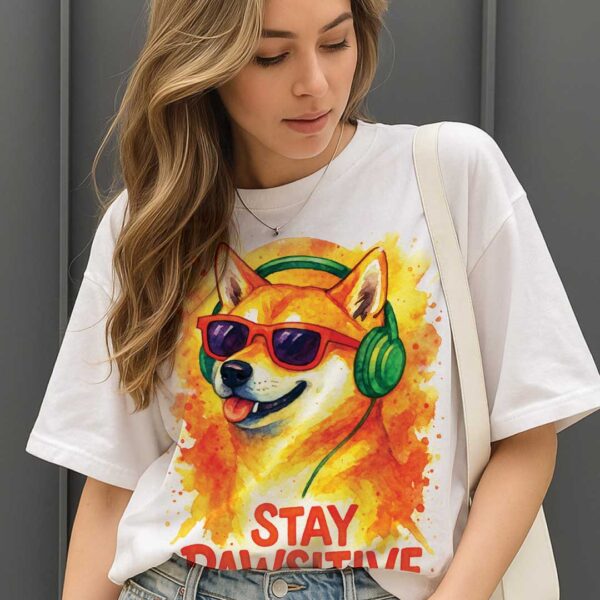 Stay Pawsitive – Unisex OVERSIZED тениска със Shiba Inu и уличен шик - Image 6