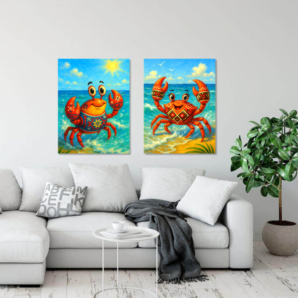 Весела рачешка двойка с шевици - Комплект от 2 Картини - Канава 30x40 см - Image 10