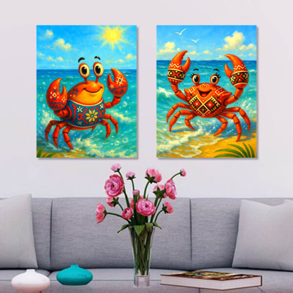 Весела рачешка двойка с шевици - Комплект от 2 Картини - Канава 30x40 см - Image 9