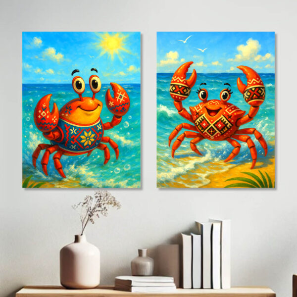 Весела рачешка двойка с шевици - Комплект от 2 Картини - Канава 30x40 см - Image 7