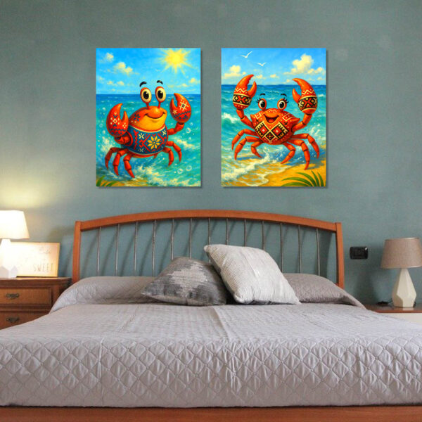 Весела рачешка двойка с шевици - Комплект от 2 Картини - Канава 30x40 см - Image 6