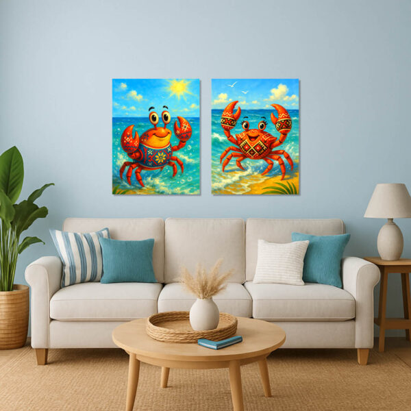 Весела рачешка двойка с шевици - Комплект от 2 Картини - Канава 30x40 см - Image 5