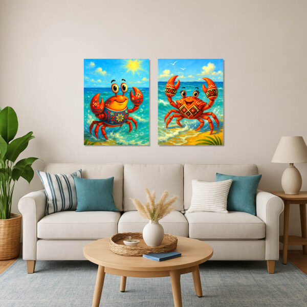 Весела рачешка двойка с шевици - Комплект от 2 Картини - Канава 30x40 см - Image 4