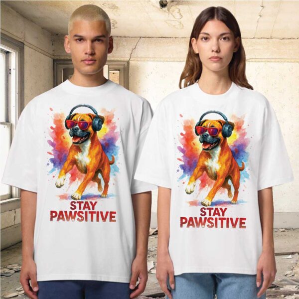 Stay Pawsitive – Unisex OVERSIZED тениска с боксер и енергия без филтър - Image 7