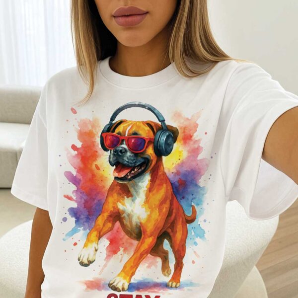 Stay Pawsitive – Unisex OVERSIZED тениска с боксер и енергия без филтър - Image 3