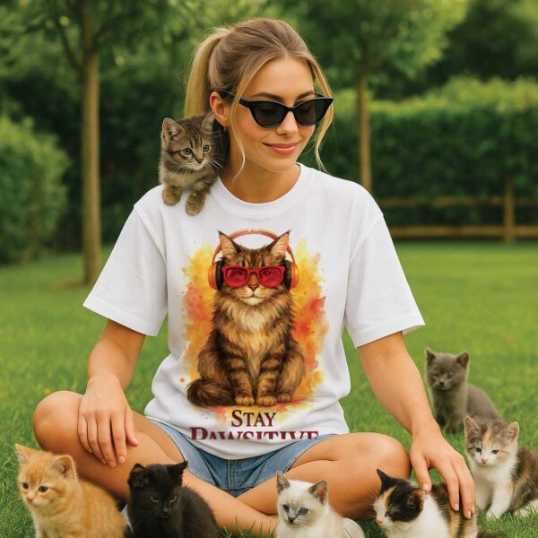 Stay Pawsitive – Unisex OVERSIZED Тениска с котка Мейн Куун - Image 8