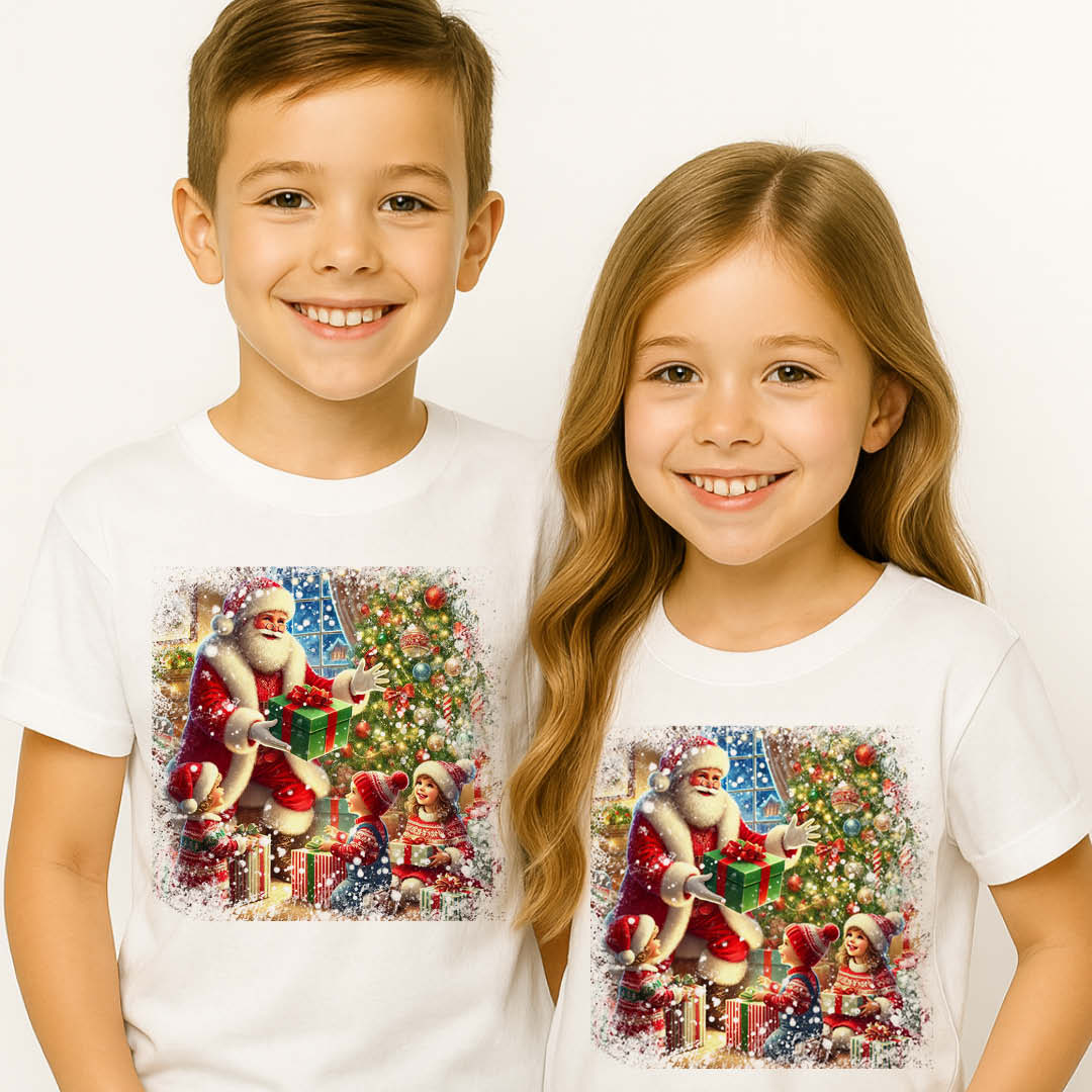 Коледни тениски с Дядо Коледа и деца - Image 2