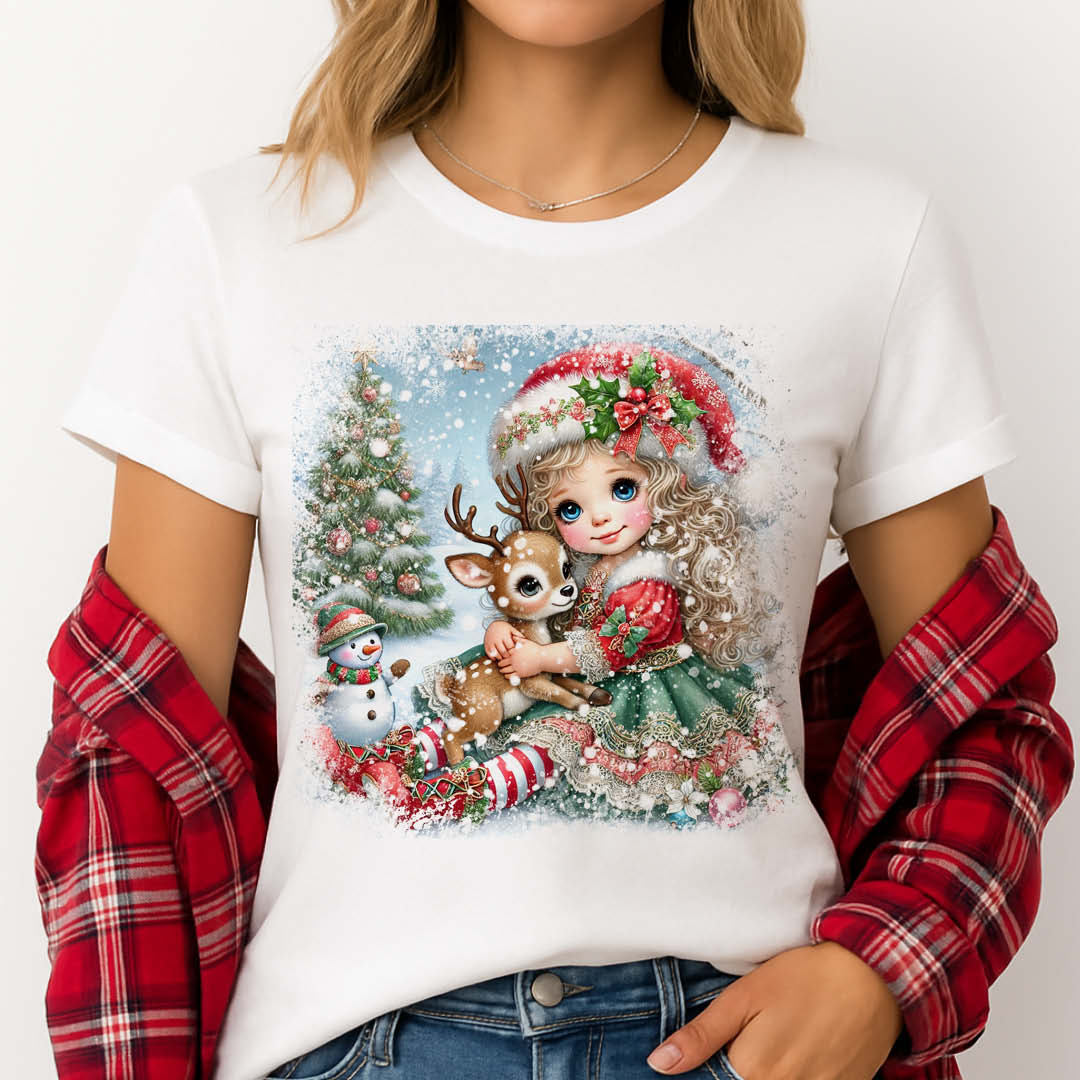 Коледни тениски с дете и еленче - Image 2