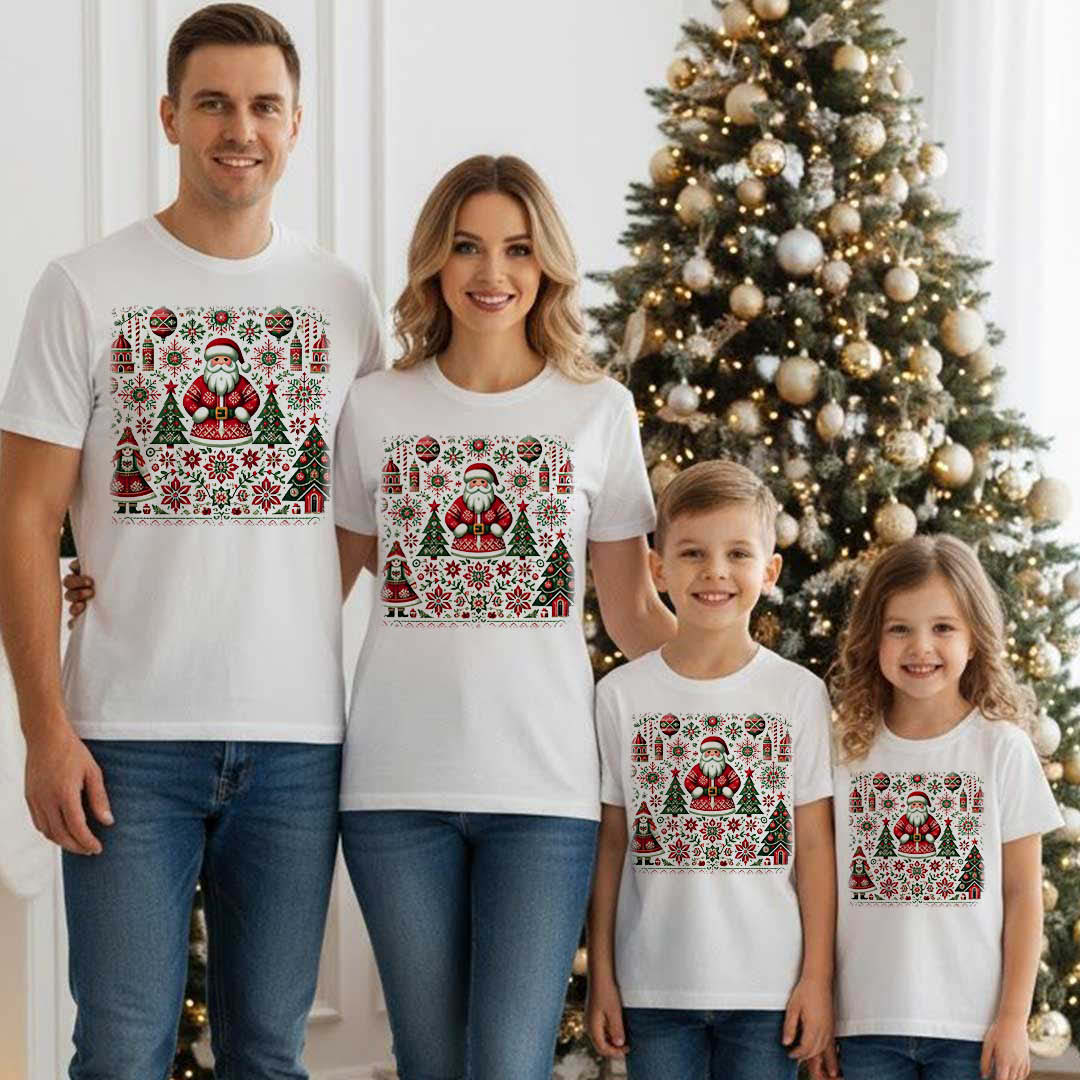 Коледни тениски с българска шевица Коледни тениски с българска шевица