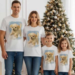 Зимна тениска с пухкаво кученце Зимна тениска с пухкаво кученце