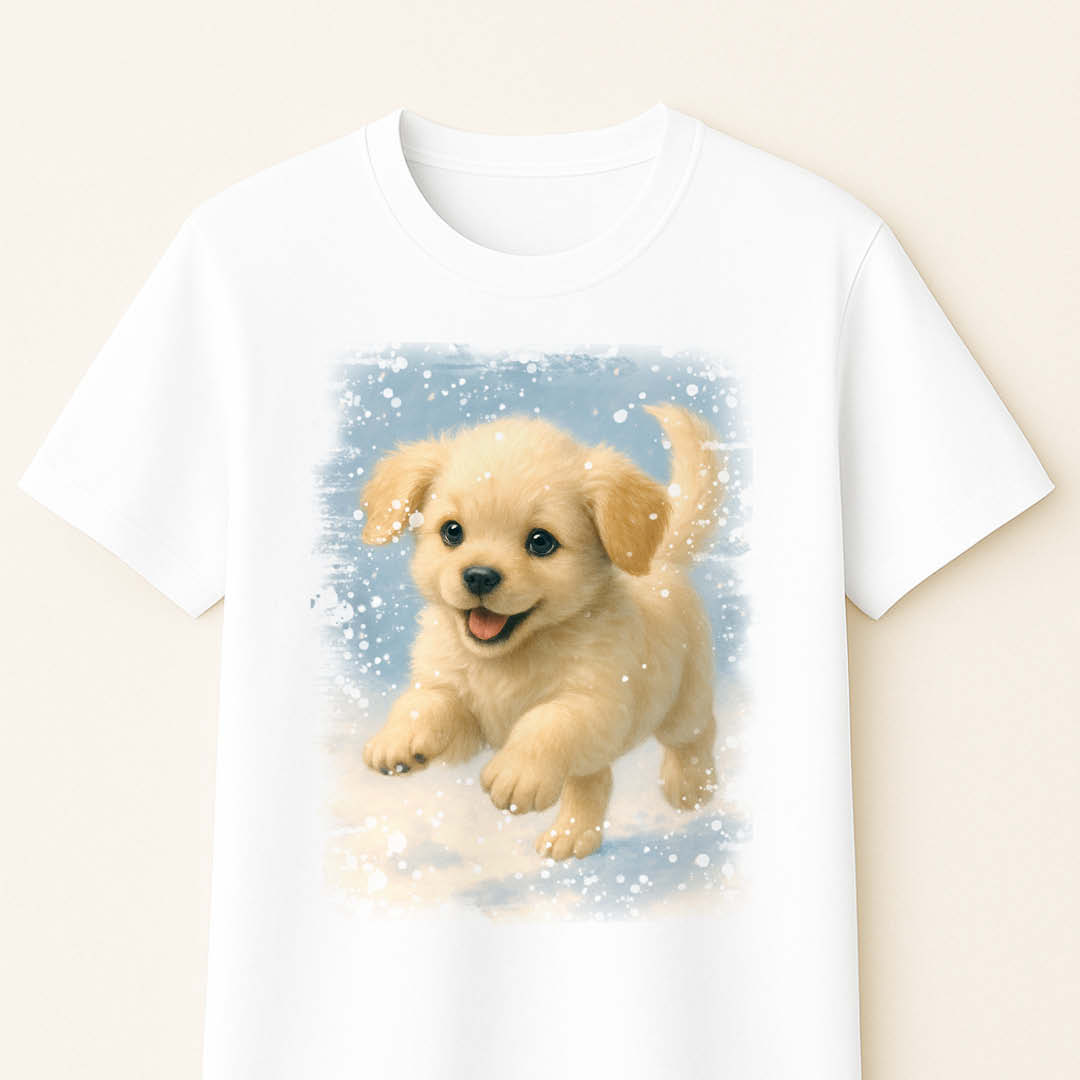 Зимна тениска с пухкаво кученце Зимна тениска с пухкаво кученце