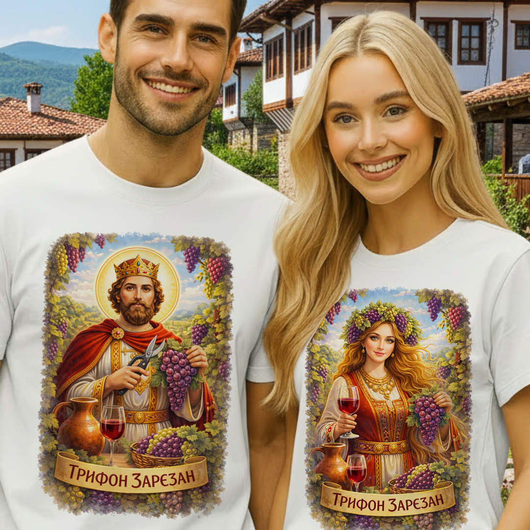 Тениски за двойки Трифон Зарезан Цар и Царица на виното