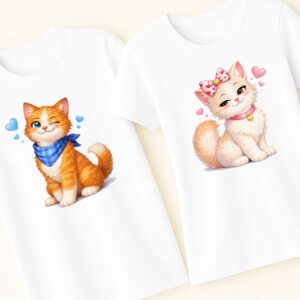 Тениски за двойки Свети Валентин Котенца