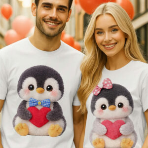 Комплект тениски пингвинчета – символ на вярната любов