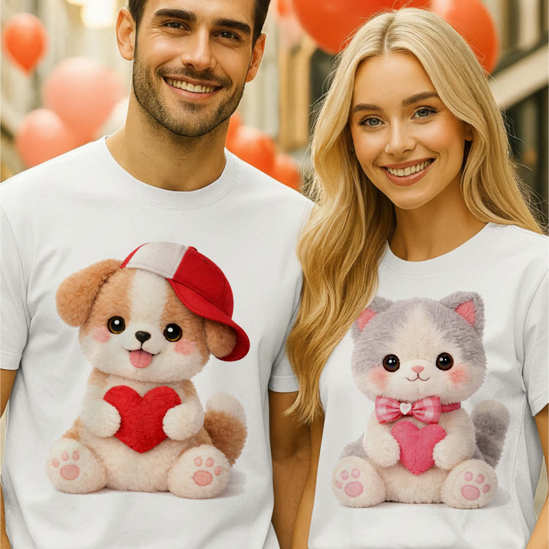 Комплект тениски за влюбени – сладка любов