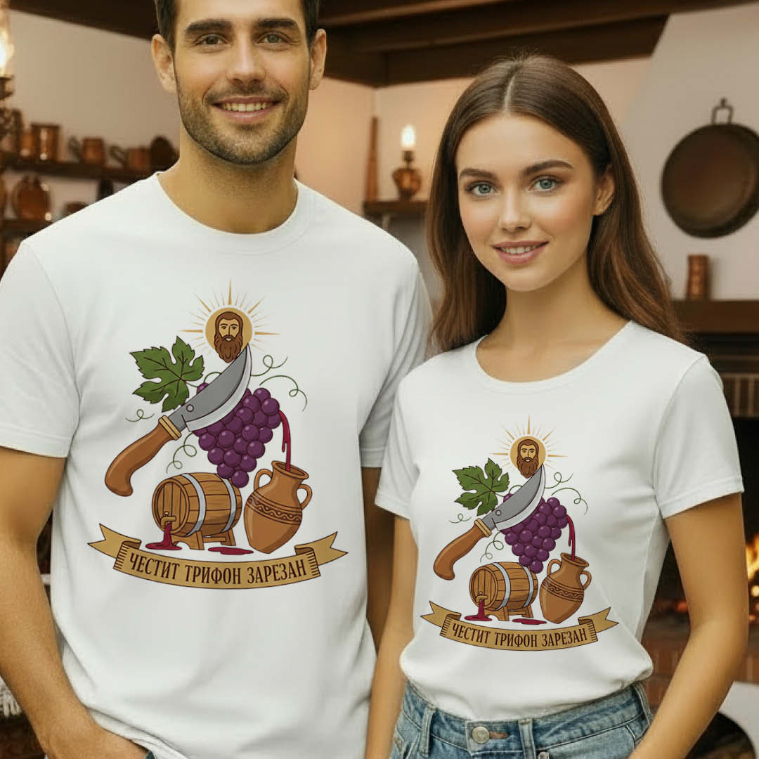 Тениски за двойки Честит Трифон Зарезан