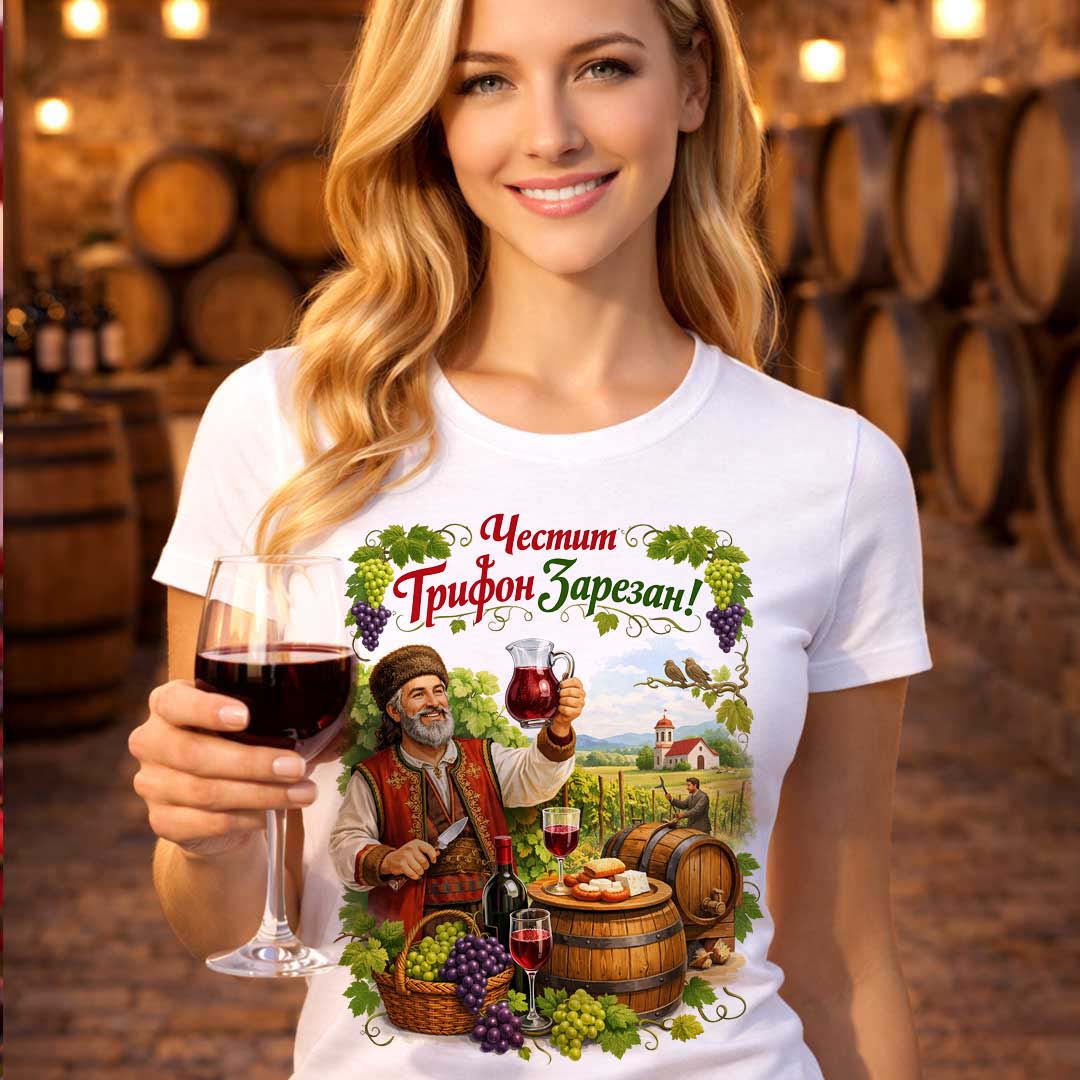 Дамска тениска Честит Трифон Зарезан