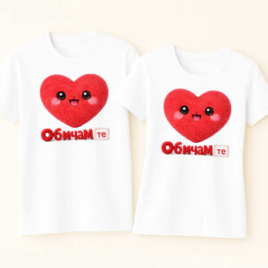Комплект тениски за двойки Обичам те