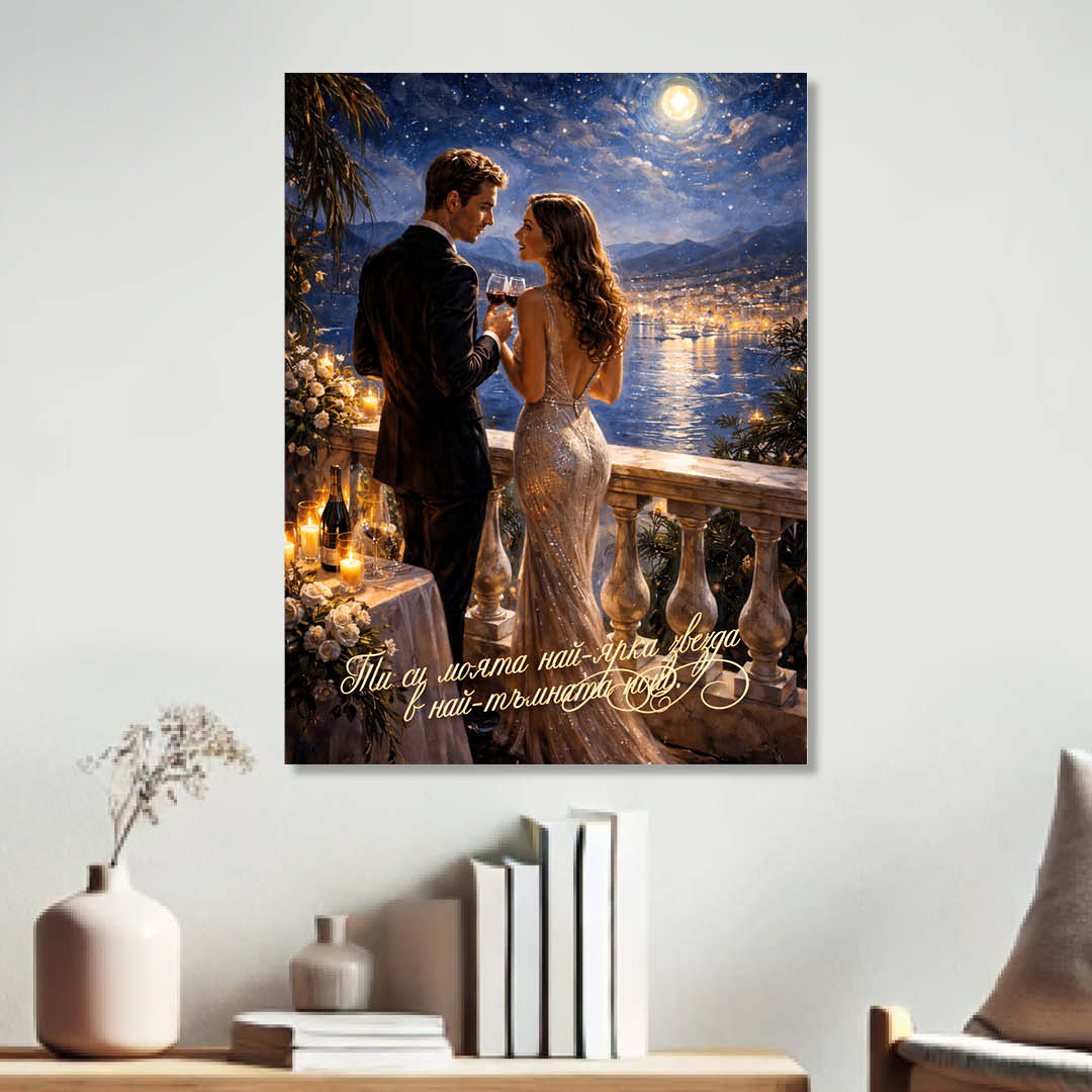 Романтична картина с послание Ти си моята най-ярка звезда - Image 2