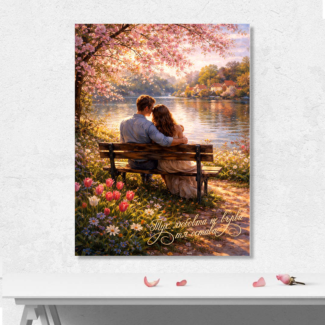 Тук любовта не върви тя остава – романтична картина