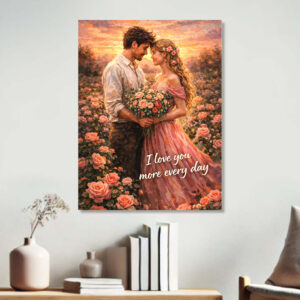 Обичам те все повече – романтична картина с послание